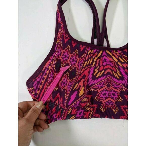 Athleta Cayo Coco Ready to Run Bikini Top Aztec Swim Bra Watermellon - Picture 9 of 11